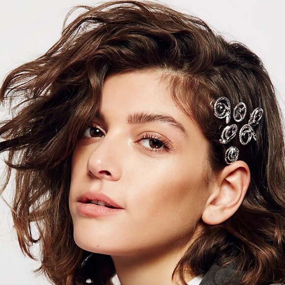 FP Serpent and Arrow Jeweled Hair spirals clasps Pins Gold tone mystical - Picture 3 of 4